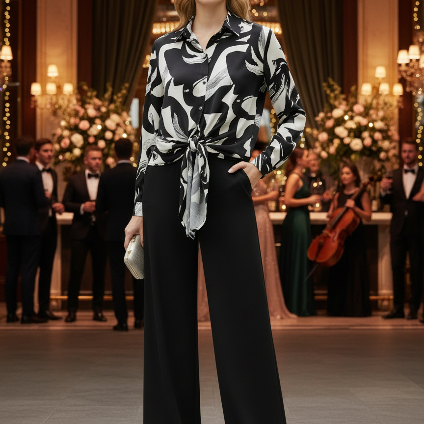 8862 Ensemble Pantalon & Chemise Femme Look Classique et Versatile Confort Optimal et Coupe Élégante Idéal pour Occasions Quotidiennes