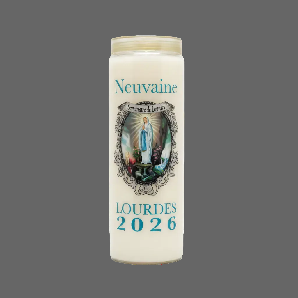 Neuvaine du sanctuaire de lourdes 2026, bougie de prière chrétienne issue d&