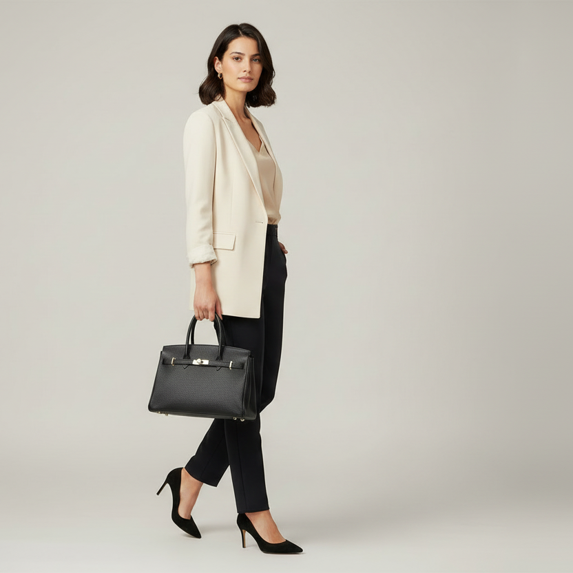 2345 Le sac à main intemporel en 5 nuances "Découvrez l’alliance parfaite du luxe et de la fonctionnalité. Décliné en 5 coloris essentiels, du noir profond au rose poudré, ce sac iconique sublime chaque tenue. Un cuir de haute qualité