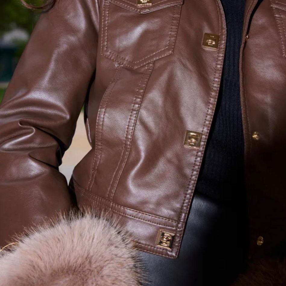 POPUP 82058 BLOUSON SIMICUIR FOURRURE AMOVIBLE