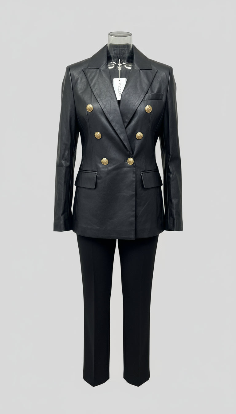 2738 Veste blazer similicuir 100% polyester