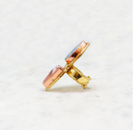 NIIKI 957 CALEDONIA BAGUE(CRYSTAUX ROSE ET ABALONE )