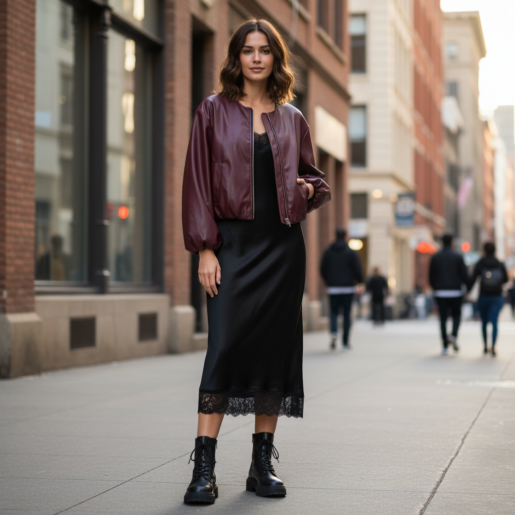 8612 Blouson forme boule en similicuir de très haute qualité élastique à la taille et aux manches avec fermeture éclair
