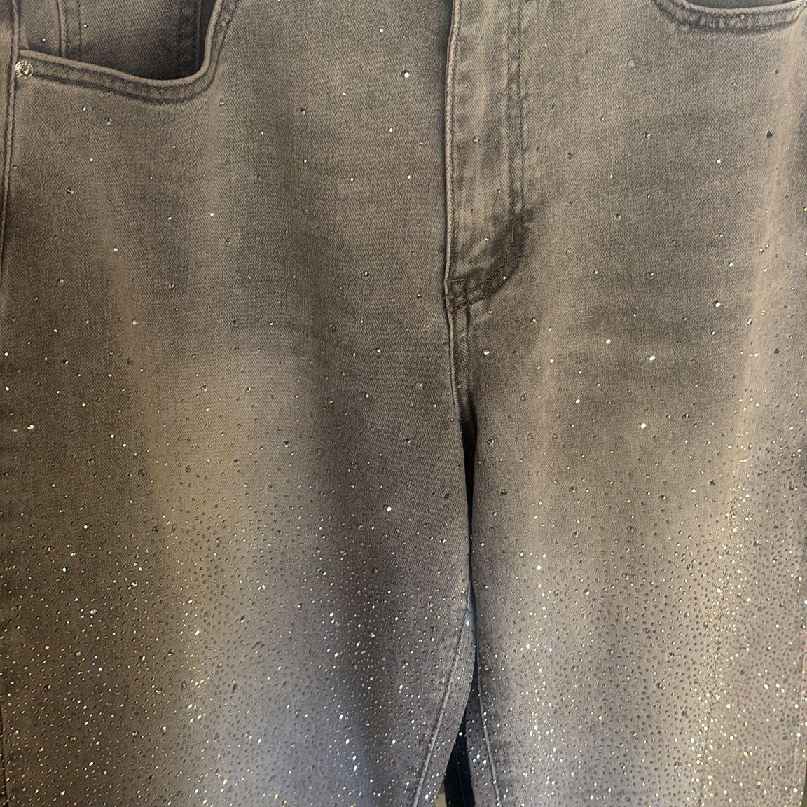 958 Jeans 2007 Strassed Taille Haute Wide Balloon avec Paillettes Élégantes Coupe Jolie et Confortable pour Style Unique et Chic