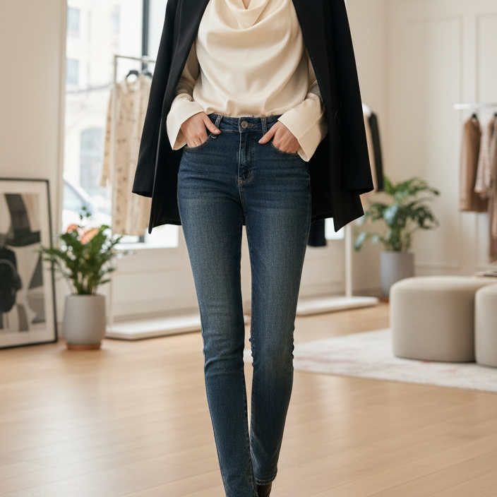 1010 JEANS SLIM taille ajusté push up et slim pour un look chic et élégant