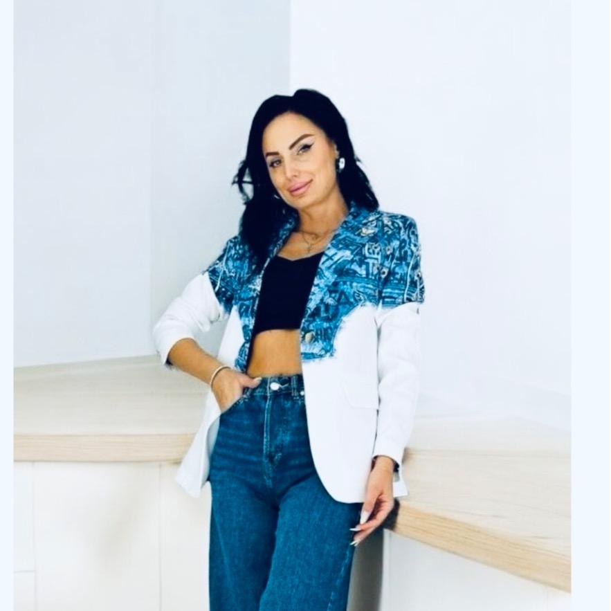 POPUP 7353 TATU VESTE BLAZER BLANC