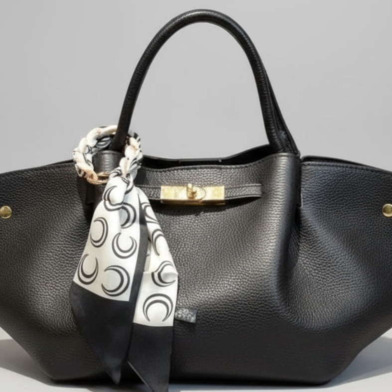 2506 sac en cuir grainé noir