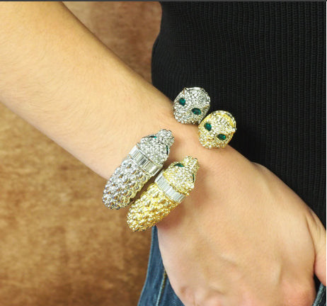 NIIKI JONC LEO DEUX TÈTES ARGENT BRACELET SERPENT