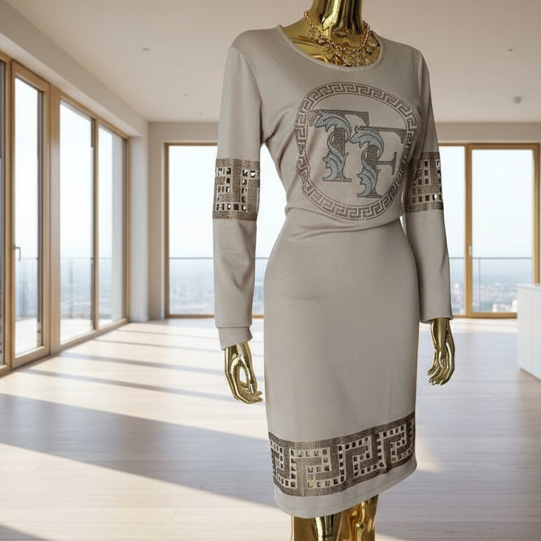 7221 TATU ROBE BEIGE STRASS