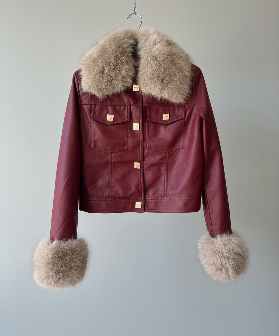 POPUP 82058 BLOUSON SIMICUIR FOURRURE AMOVIBLE