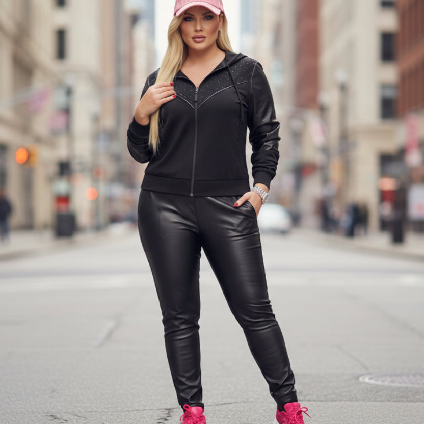 7282 JOGGING SPÉCIAL GRANDE TAILLE BE MATIERE SIMILICUIR