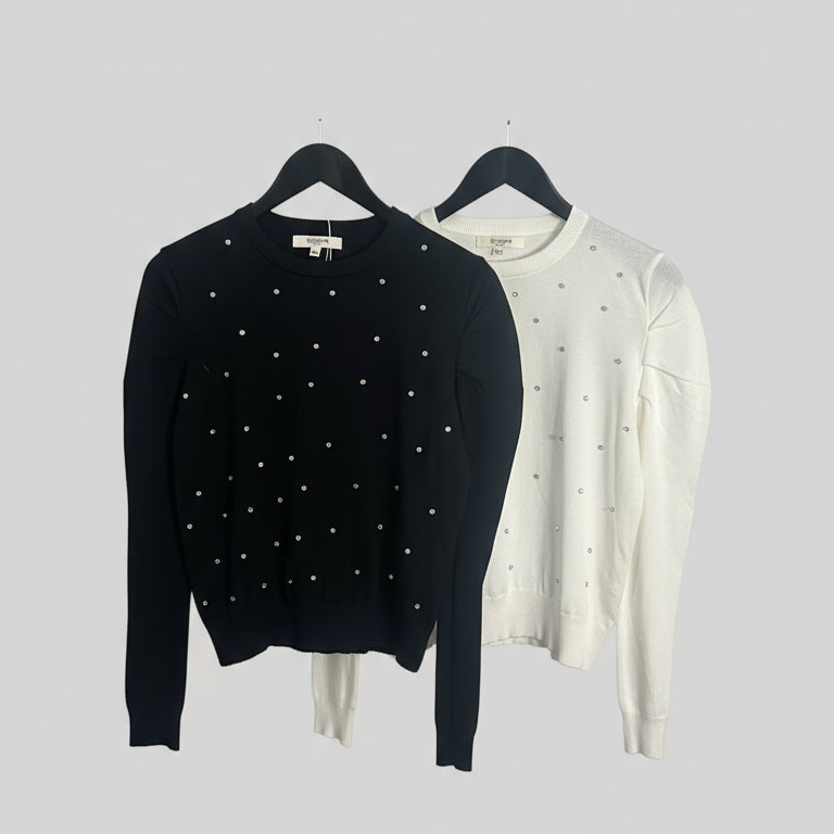 SWEAT SHIRT 7259 fin et léger, tout recouvert de strass cousues