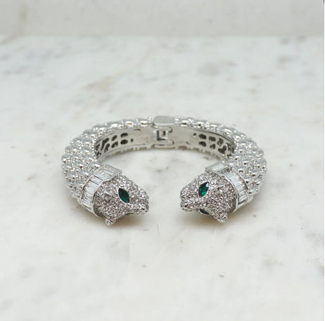 NIIKI JONC LEO DEUX TÈTES ARGENT BRACELET SERPENT