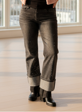 1197 1193 JEANS STRASS TAILLE HAUTE STRECH