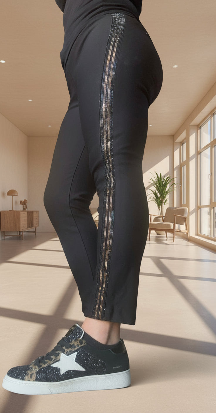 1710 PANTALON LUXE AVEC BANDES DE STRASS