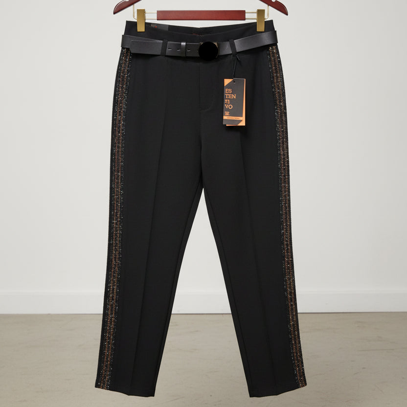 1710 PANTALON LUXE AVEC BANDES DE STRASS