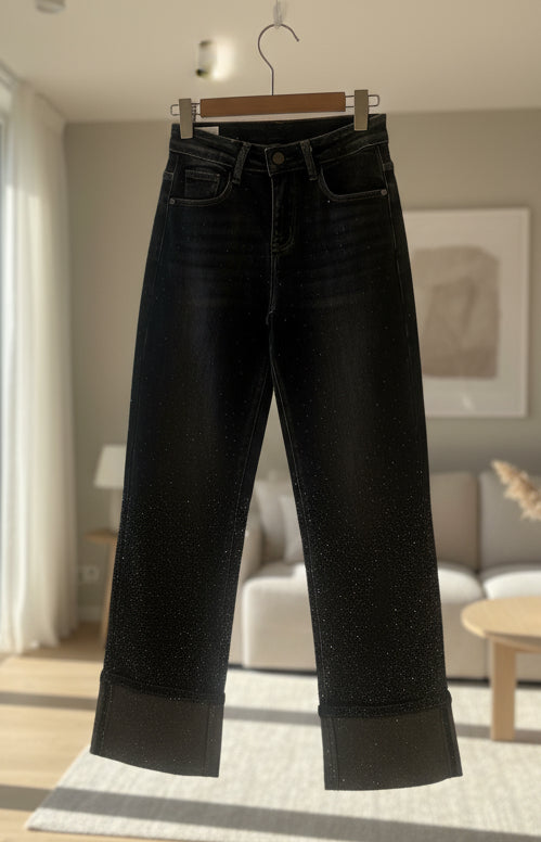 1197 1193 JEANS STRASS TAILLE HAUTE STRECH