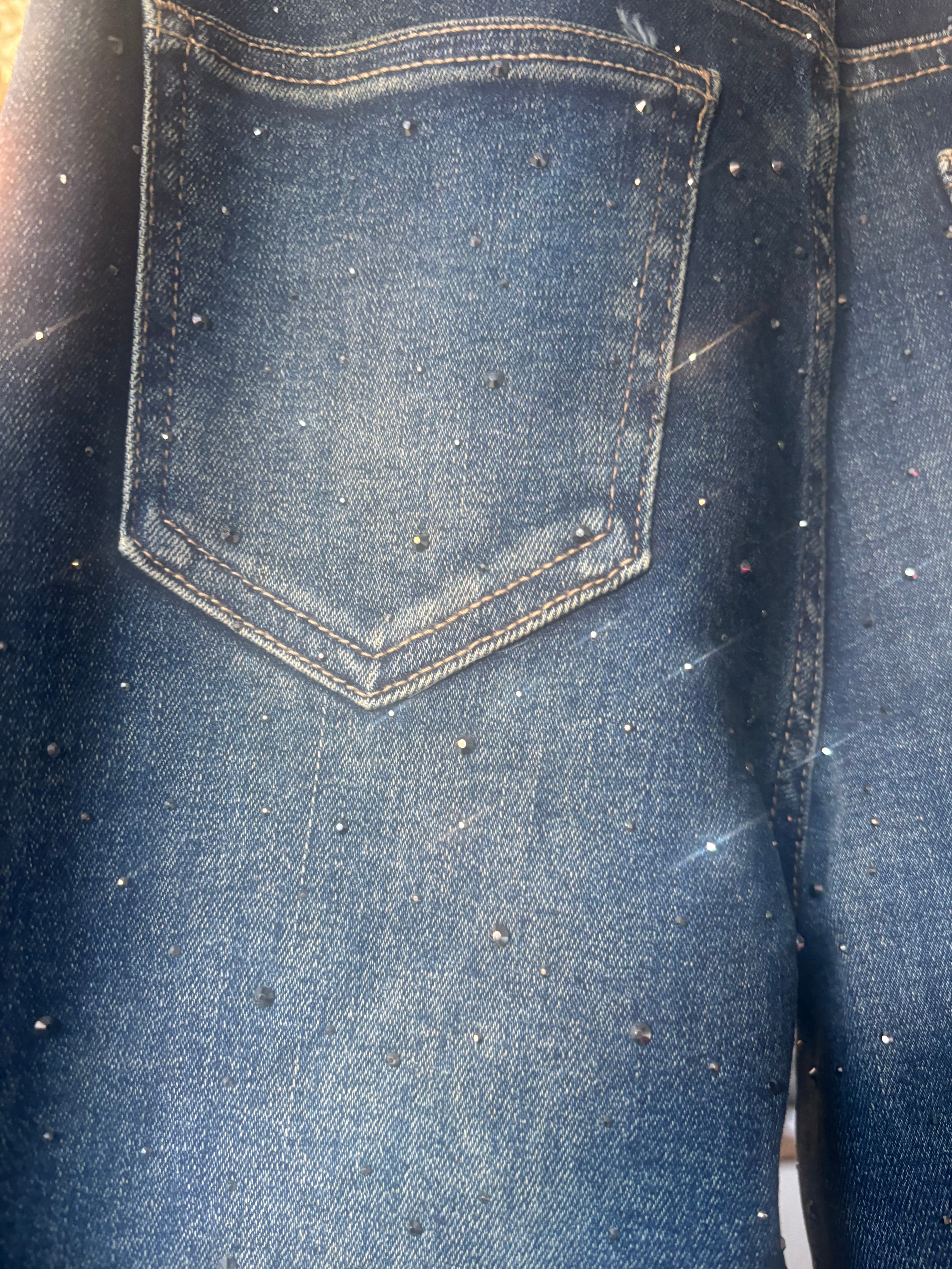 1197 1193 JEANS STRASS TAILLE HAUTE STRECH