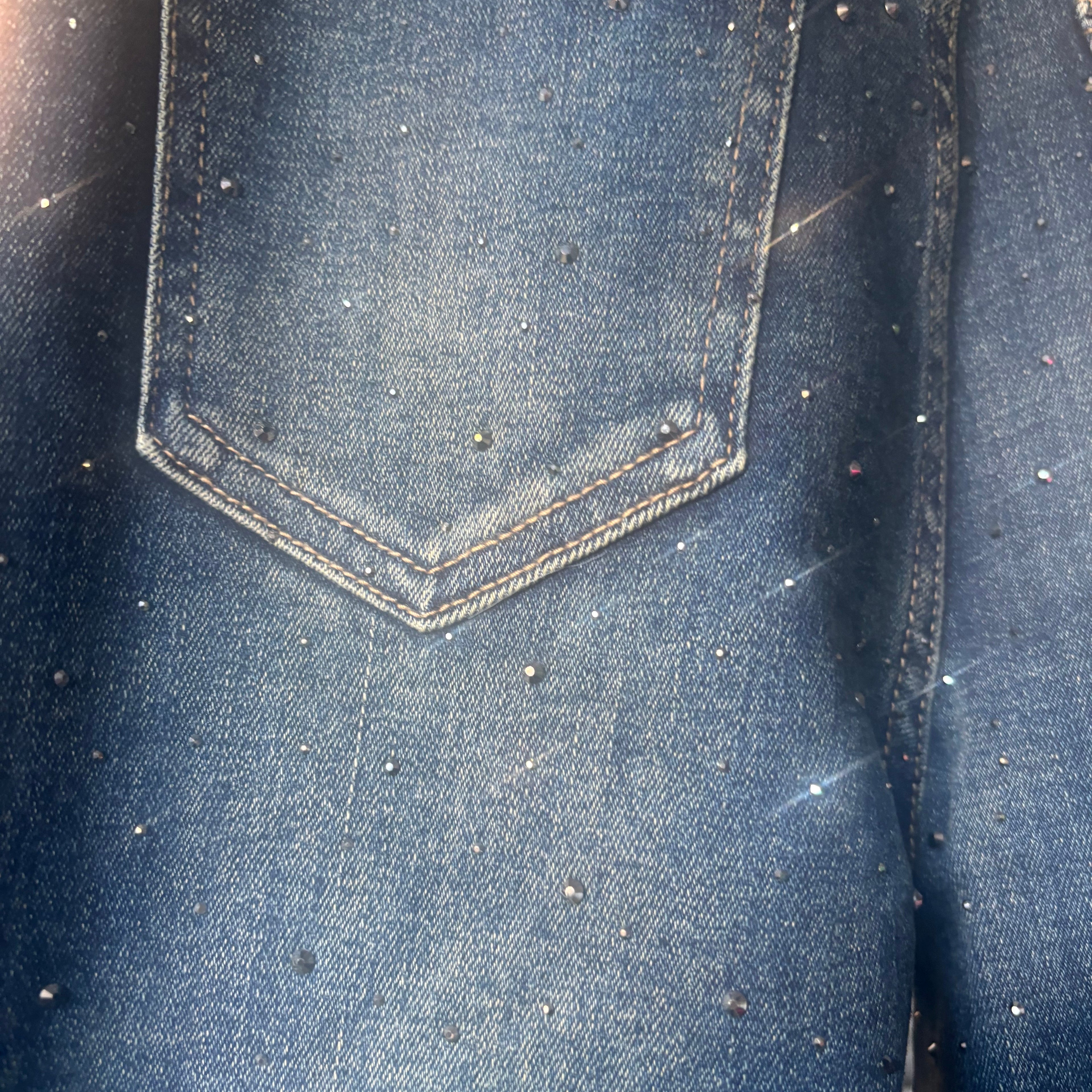 1193 JEANS STRASS TAILLE HAUTE STRECH