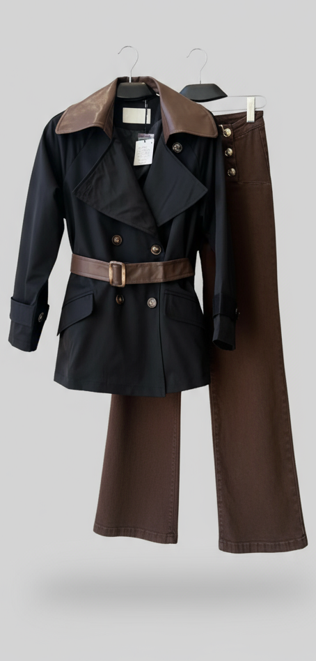 POPUP F177 VESTE POUR FEMME ÉLÉGANT CEINTURE FOURNI