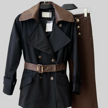 VESTE TRENCH 177 ÉLÉGANTE avec CEINTURE BE MATIERE