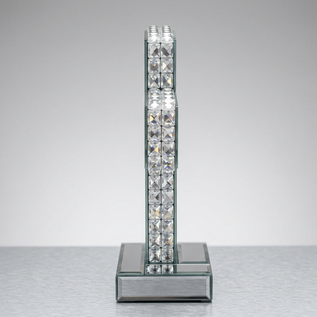 Croix miroir argentée de 25 cm, vue 3
