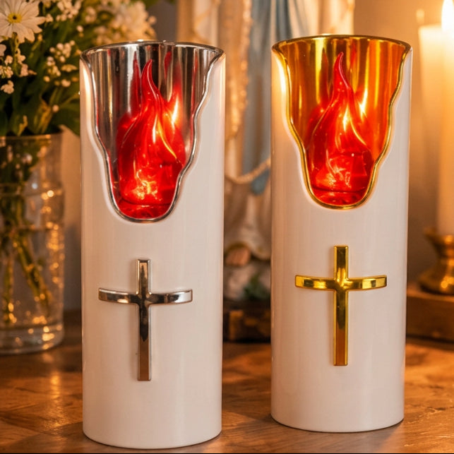 Lourdes lumière votive 15 cm - deux finitions en décoration