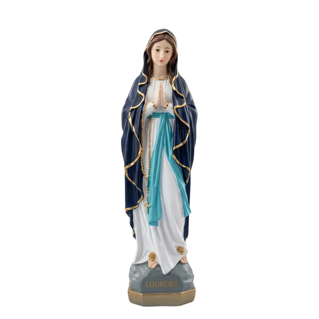 Notre-Dame de Lourdes 30 cm bleu marine photo carrée 1