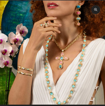 PRECOMANDE 10 JOUR NIIKI PARIS Collier(NCN351)Faith rhodocrosite/apatite  (sur precommande)