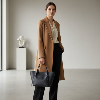 SAC CABAS 57942 confectionné en cuir grainé de haute qualité avec une doublure contrastante, doté de anses élégantes et d&