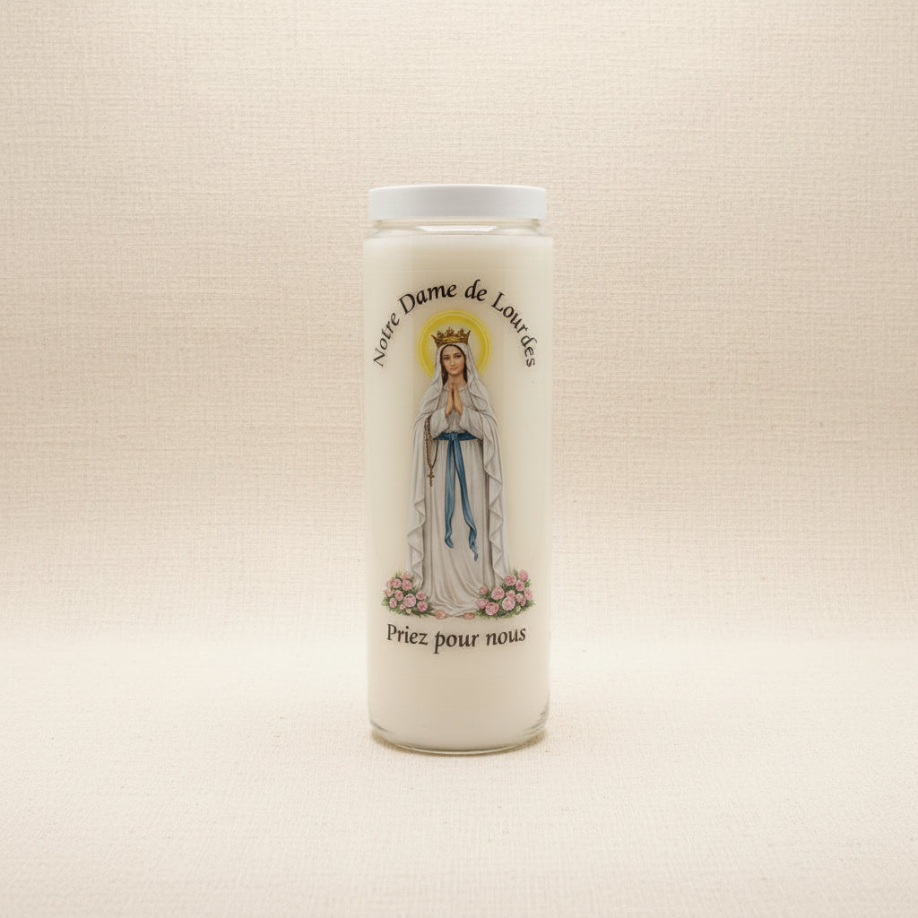 Neuvaine du sanctuaire de lourdes 2026, bougie de prière chrétienne issue d&