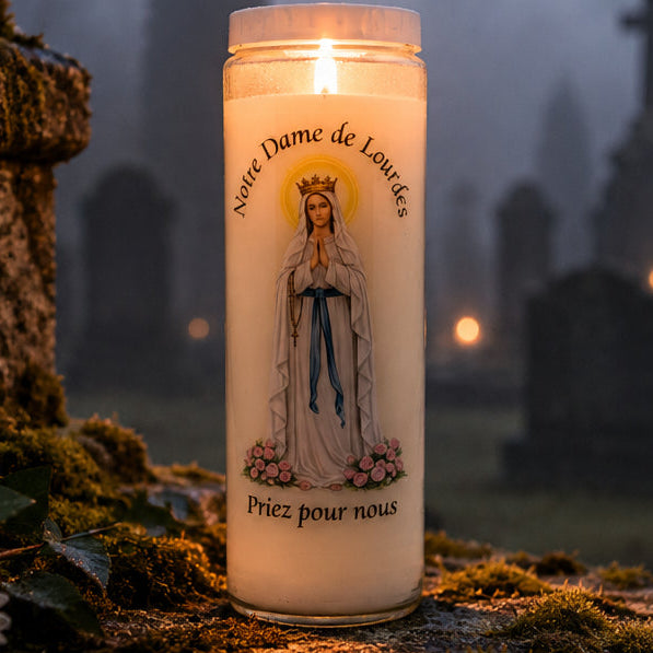 Bougie neuvaine – Neuvaine du sanctuaire de lourdes 2026, bougie de prière chrétienne issue d&