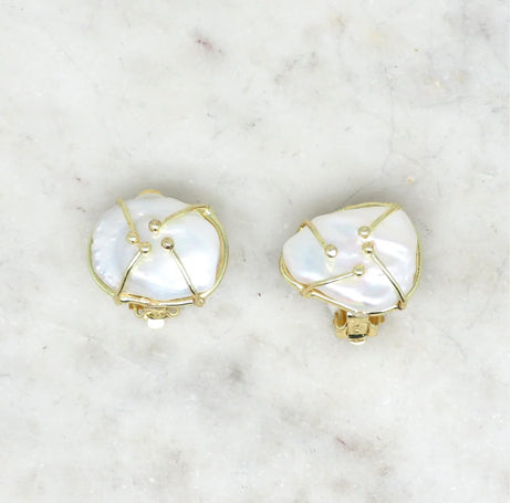 NIIKI 929 PEARLY BOUCLES D OREILLES CLIPS(PERLES BAROQUES)