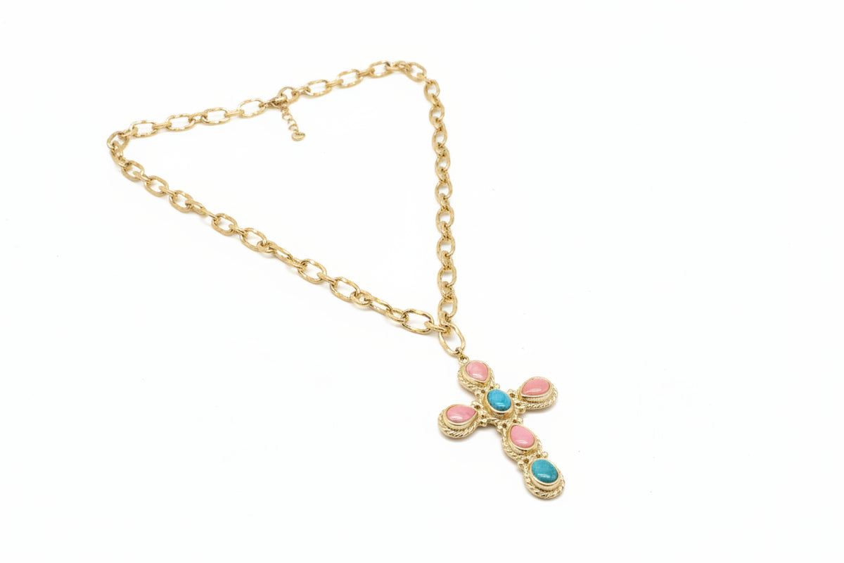 NIIKI PARIS NCR351AR Collier Faith Emotion en laiton doré à l&