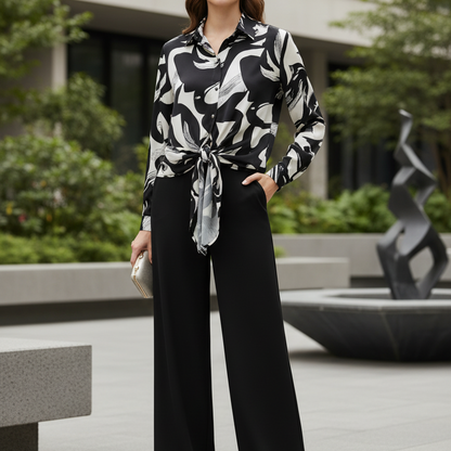 8862 Ensemble Pantalon &amp; Chemise Femme Look Classique et Versatile Confort Optimal et Coupe Élégante Idéal pour Occasions Quotidiennes