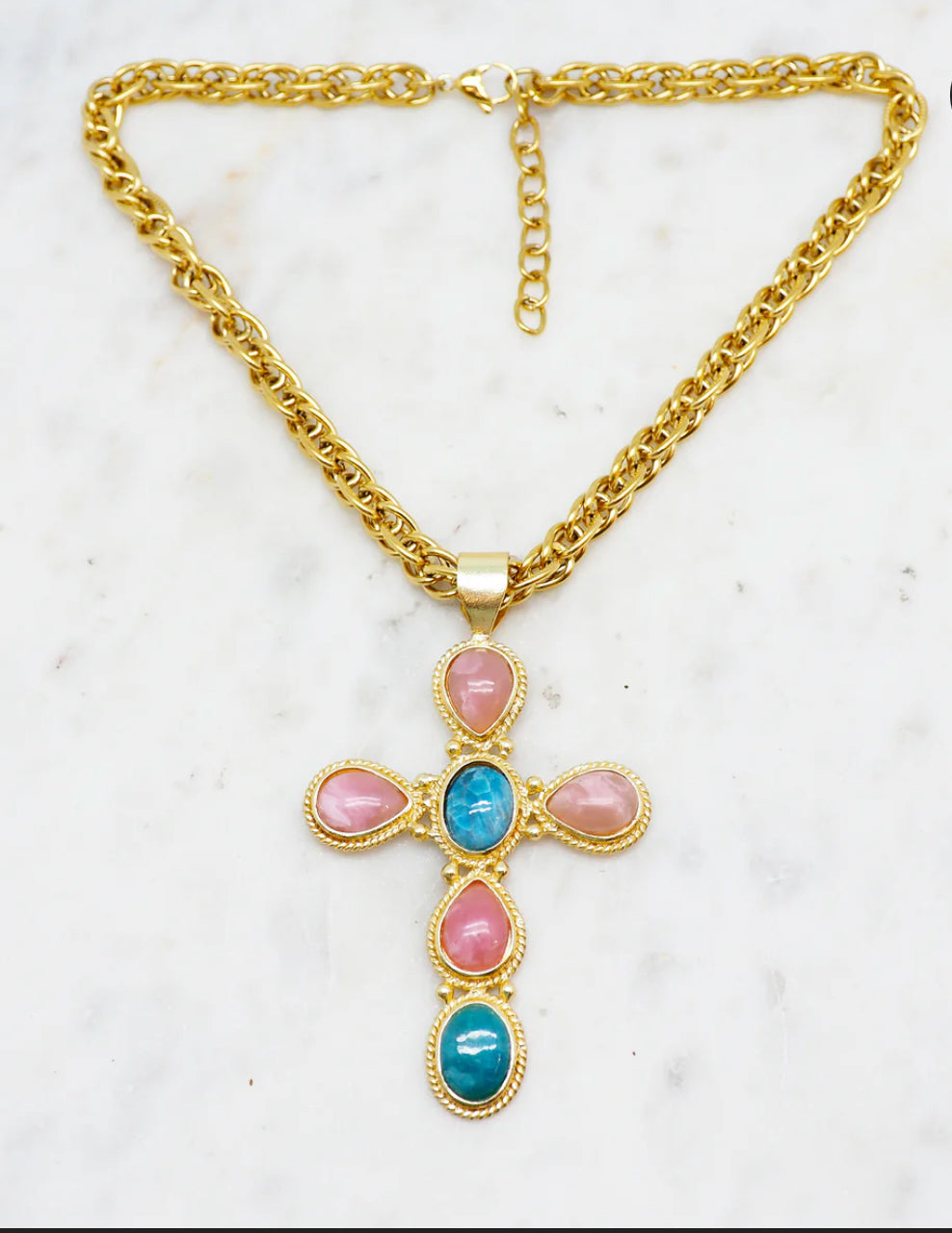 PRECOMANDE 10 JOUR NIIKI PARIS Collier(NCN351)Faith rhodocrosite/apatite  (sur precommande)