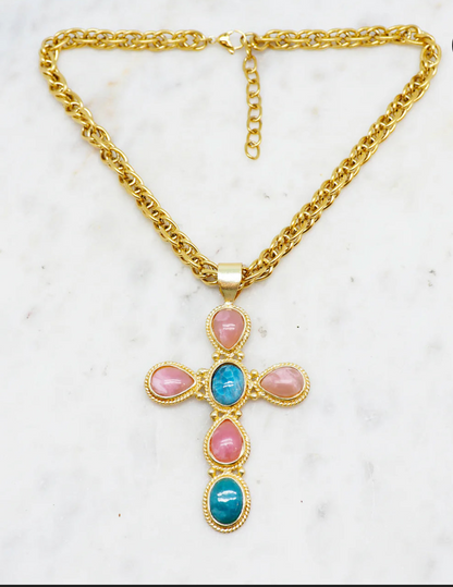 PRECOMANDE 10 JOUR NIIKI PARIS Collier(NCN351)Faith rhodocrosite/apatite  (sur precommande)