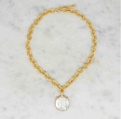 NIIKI 1389 ODYSSÉE COLLIER (ORNÉ DE MÉDAILLES GRAVÉES )