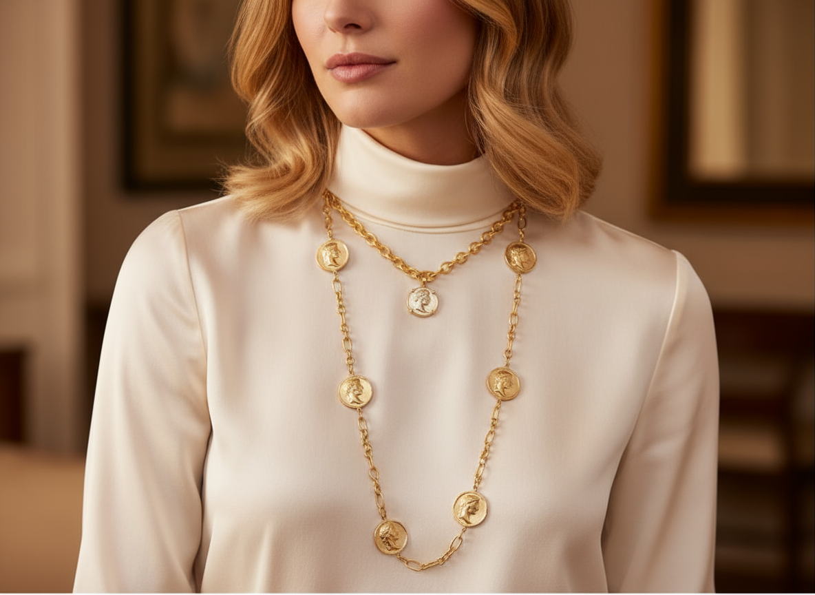 precomande 10 jour NIIKI PARIS NCN1393 Macima sautoir or/laiton (médaillon gravés) sur commande