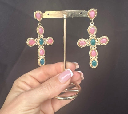 PRECOMANDE 10 JOUR NIIKI PARIS Boucles d’oreilles( NCE352AR)Faith rhodocrosite et apatite  (sur commande)