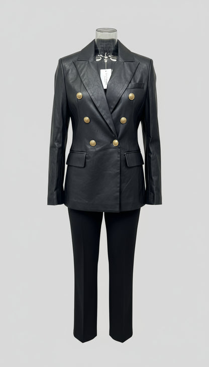 2738 Veste blazer similicuir 100% polyester