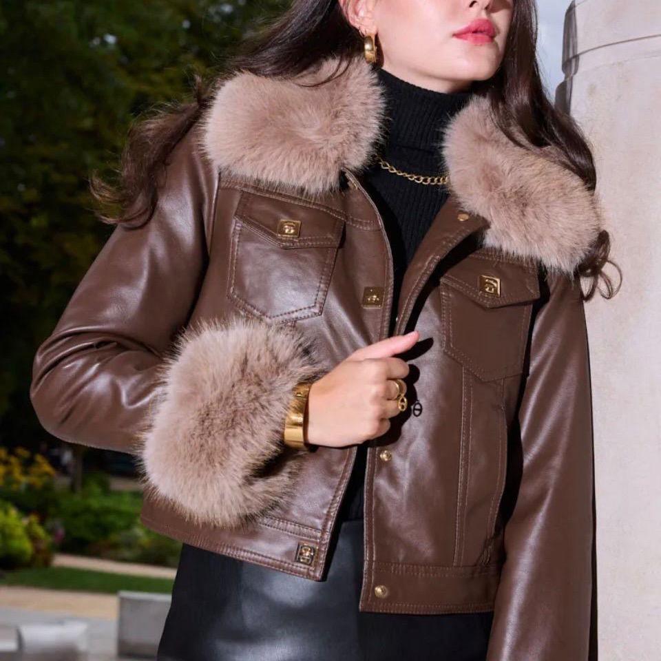 POPUP 82058 BLOUSON SIMICUIR FOURRURE AMOVIBLE