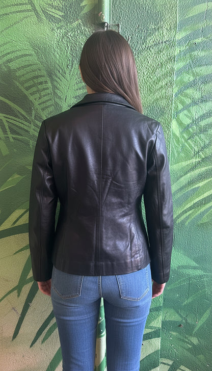 2738 Veste blazer similicuir 100% polyester