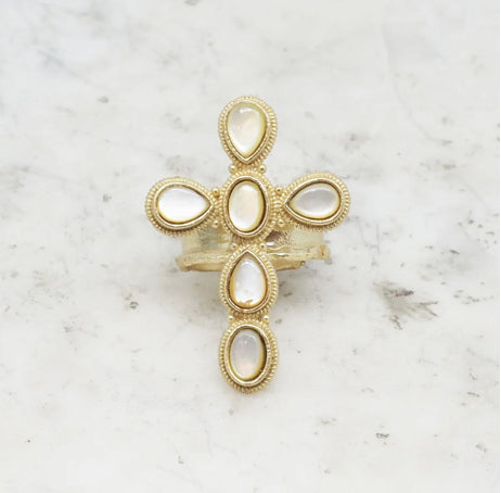 NIIKI 458 FAITH BAGUE CROIX NACRÉE