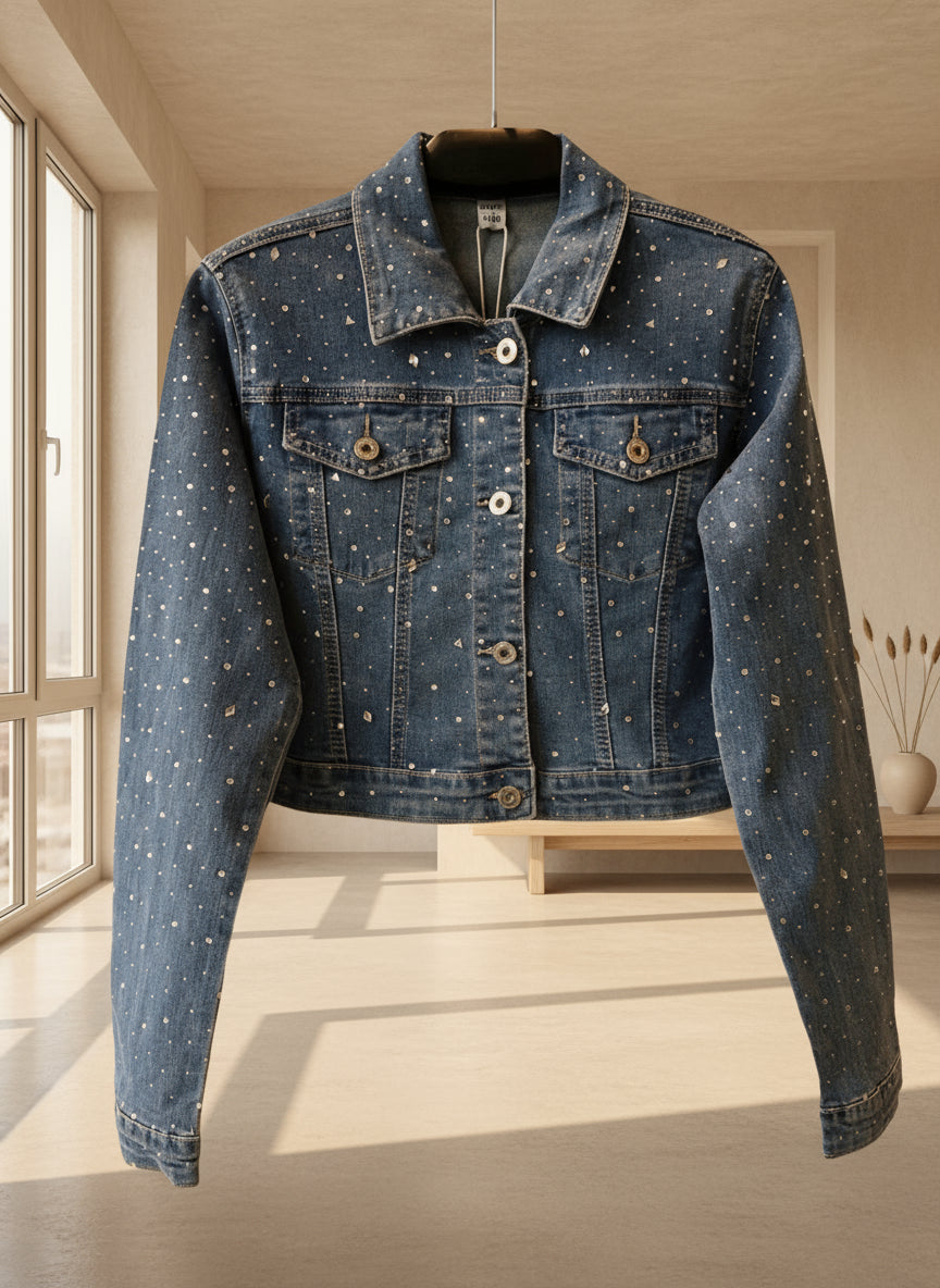 POPUP 559 VESTE JEANS CROP TOP