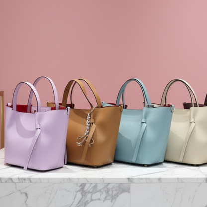 SAC CABAS 57942 confectionné en cuir grainé de haute qualité avec une doublure contrastante, doté de anses élégantes et d&