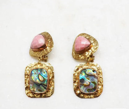 NIIKI 007A CELIA BOUCLES D OREILLES (CLIPS ET ABALONE)