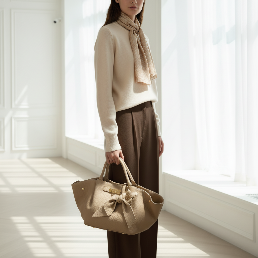 2506 sac en cuir grainé noir et rose poudré l(L46cm et H29cm)