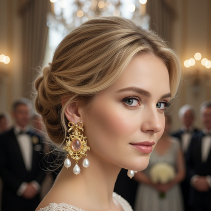 NIIKI 1430 Baroquea deux pièces indépendantes boucles d oreilles ou collier ( pierre de lunes)Tout les bijoux NIIKI en rupture peuvent être en précommande dans un délai de 15 jours ouvrables voir en privé avec Laetitia .