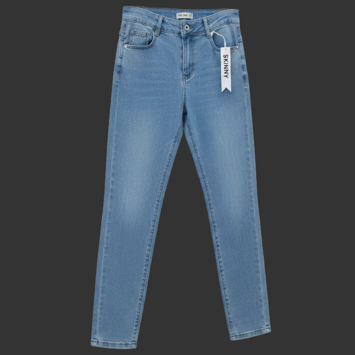 JEANS G70Y Coupe skinny femme bleu clair délavé - coupe slim ajustée, taille haute confortable &amp; stretch - pantalon denim casual tendance été - silhouette élancée &amp; matière souple premium - idéal look quotidien ou sortie chic